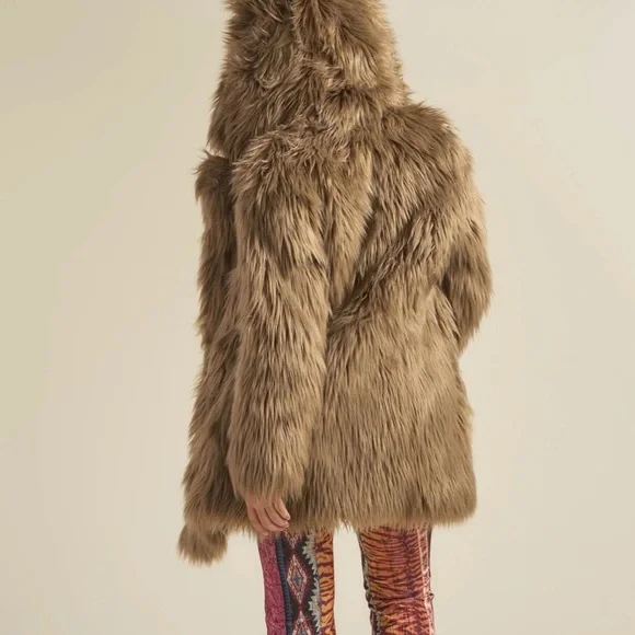 SPIRIT HOODS ASH WOLF CLASSIC FAUX FUR COAT - Picture 4 of 10